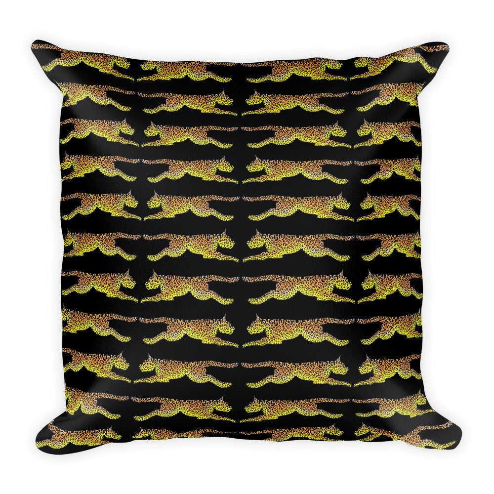 LEAPING LEOPARDS Square Pillow