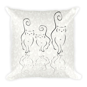 CATS SILHOUETTES Square Pillow (2 sided front & back) - COOOL CATS