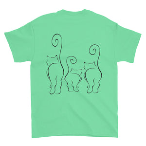 CATS SILHOUETTES Short-Sleeve T-Shirt (2 sided front & back) - COOOL CATS