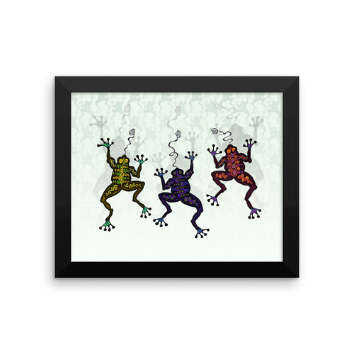 DANCING FROGS Framed poster - COOOL CATS