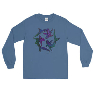 SHARK CIRCLE Long Sleeve T-Shirt - COOOL CATS