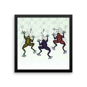 DANCING FROGS Framed poster - COOOL CATS
