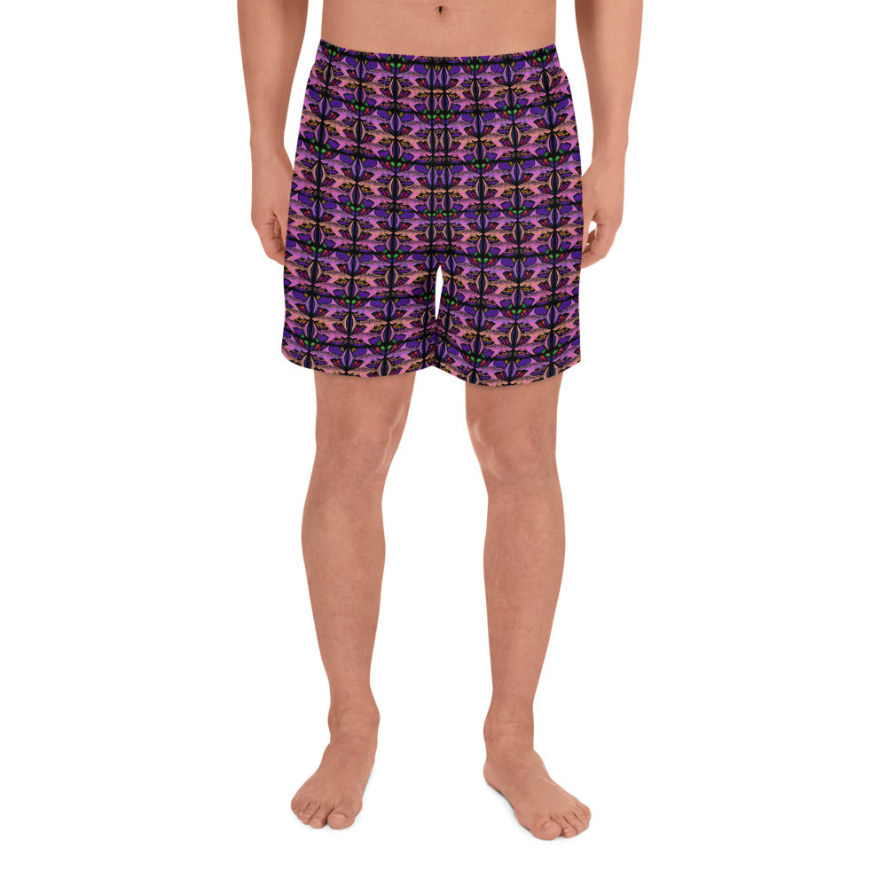 Red Violet Sharks Men's Athletic Long Shorts