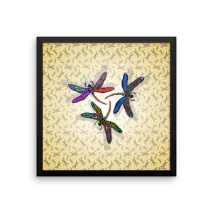 DRAGONFLY CIRCLE Framed poster - COOOL CATS