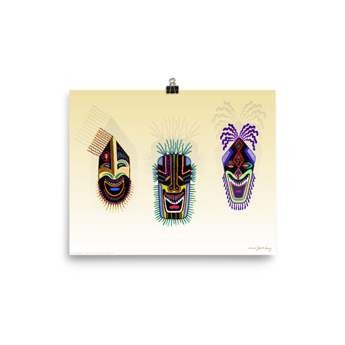 TRIBAL MASKS Poster - COOOL CATS