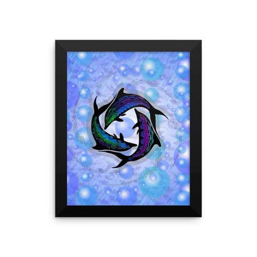 DOLPHIN CIRCLE Framed poster - COOOL CATS