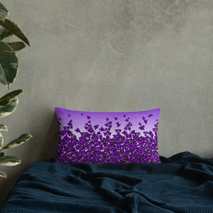 Purple Bed of Roses designer Basic Pillow by John A. Conroy