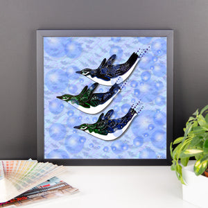 DIVING PENGUINS Framed poster - COOOL CATS