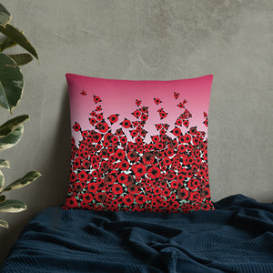 Red Bed of Roses designer Basic Pillow by John A. Conroy