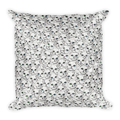 ANGORA KITTEN FACES Square Pillow - COOOL CATS