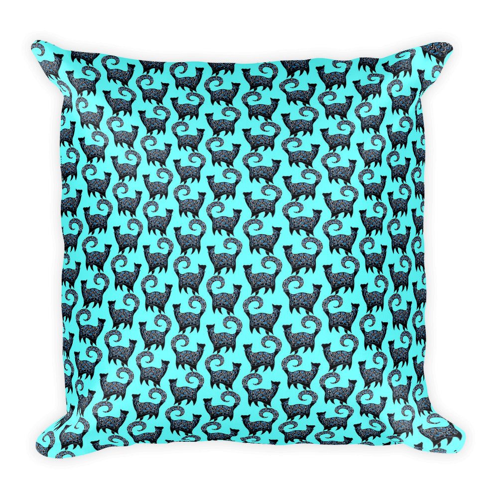 BLUE CATS PATTERN Square Pillow - COOOL CATS