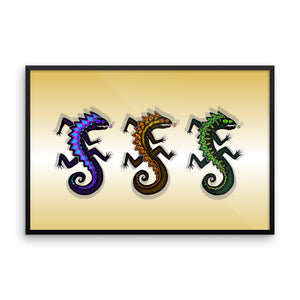 RUNNING LIZARDS Framed poster - COOOL CATS