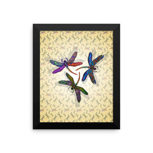 DRAGONFLY CIRCLE Framed poster - COOOL CATS