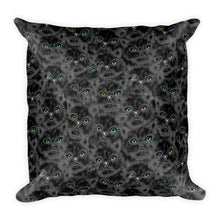 BLACK KITTY FACES Square Pillow - COOOL CATS