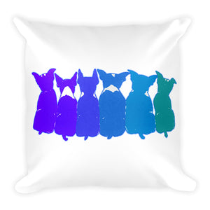 BLUE BOSTONS (FRONT & BACK) Square Pillow - COOOL CATS