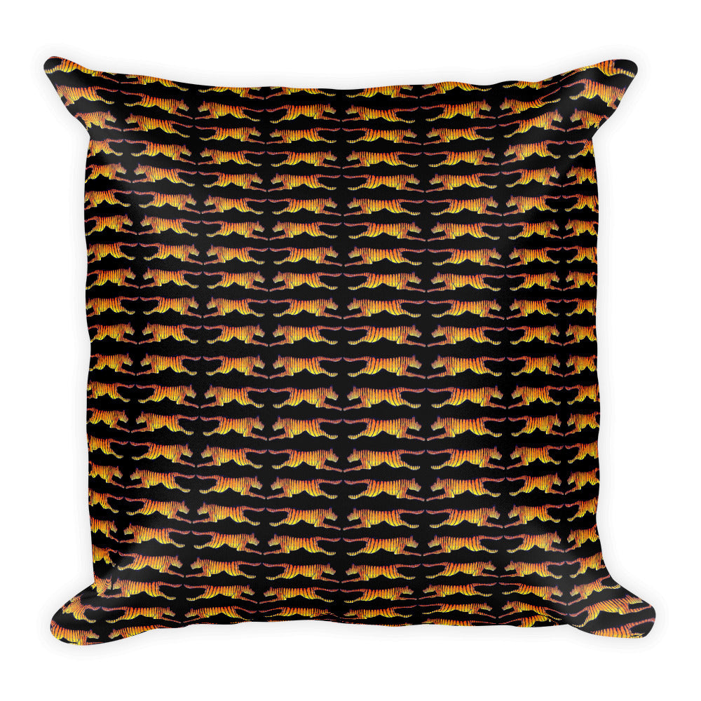 LEAPING TIGERS Square Pillow - COOOL CATS