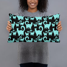 Blue Kitty Pattern Basic Pillow