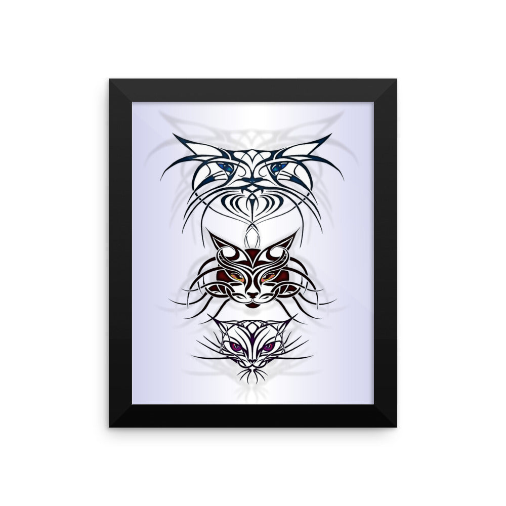 TRIBAL CATS SPIRITS Framed poster - COOOL CATS