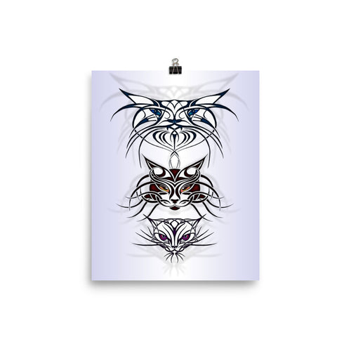 TRIBAL CATS SPIRITS Poster - COOOL CATS