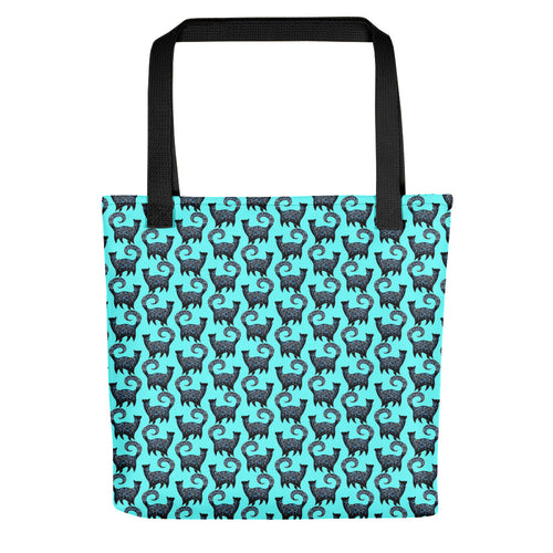 BLUE SNOBBY PATTERN Tote bag - COOOL CATS