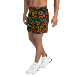 Orange Roses Men's Athletic Long Shorts