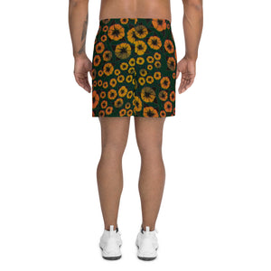 Orange Roses Men's Athletic Long Shorts