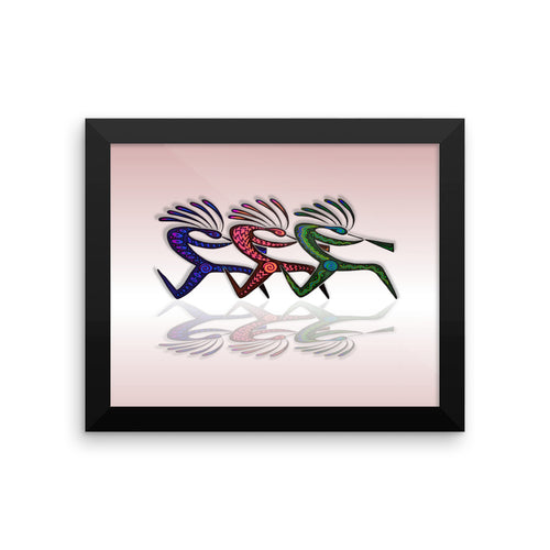 RUNNING  KOKOPELLI Framed poster - COOOL CATS