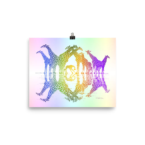 RAINBOW GIRAFFE REFLECTIONS Poster - COOOL CATS