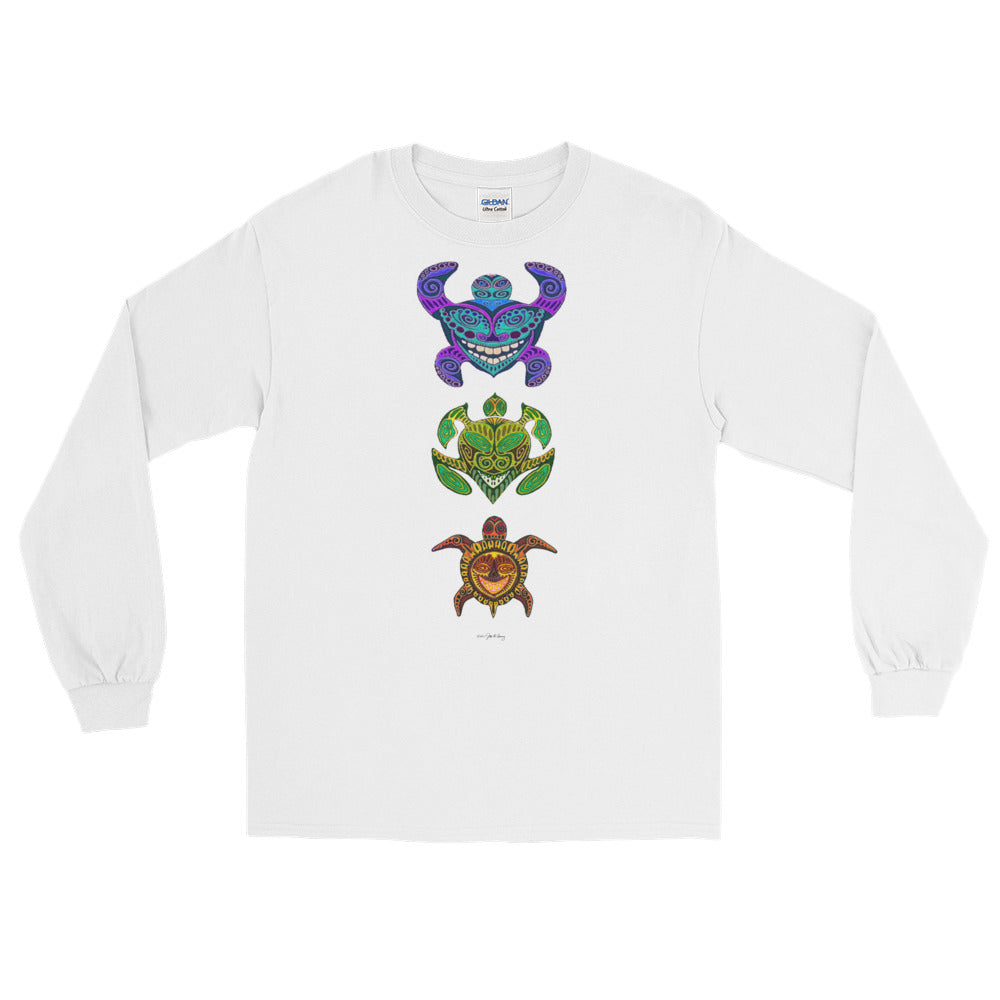 TRIBAL TURTLES VERTICAL Long Sleeve T-Shirt - COOOL CATS