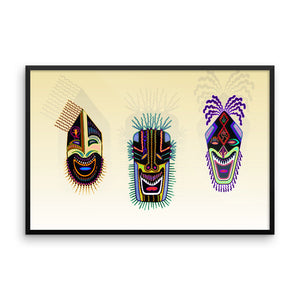 TRIBAL MASKS Framed poster - COOOL CATS