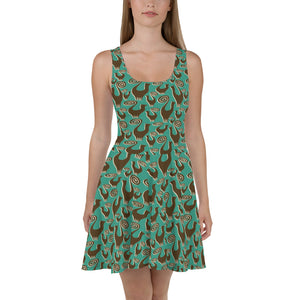Snooty Cats Scatter 2 designer Skater Dress by John A. Conroy