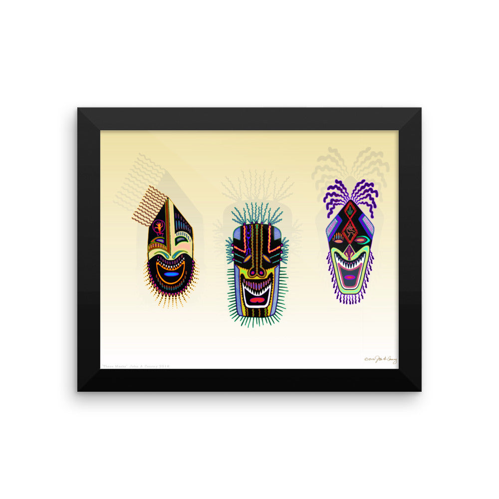 TRIBAL MASKS Framed poster - COOOL CATS