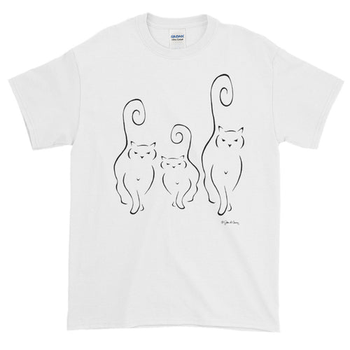 CATS SILHOUETTES Short-Sleeve T-Shirt (2 sided front & back) - COOOL CATS