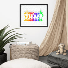 Rainbow Aerobics Cats Rear Framed photo paper poster