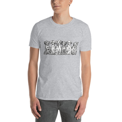 Dalmatians Sitting (front & back) Short-Sleeve Unisex T-Shirt